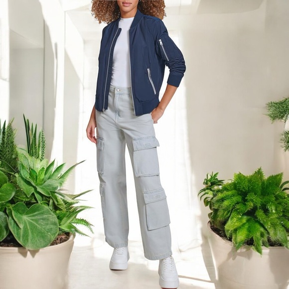 NEW Women's Levi’s Navy Blue Flight Bomber Jacket - Picture 11 of 16